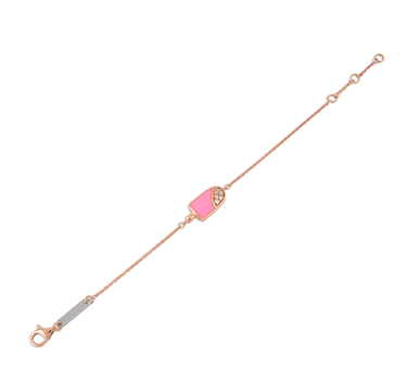Pırlanta Taşlı Altın Pembe Bilezik - Pinky Ice Cream