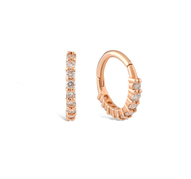 Pırlanta Taşlı Halka Altın Piercing - Merelis