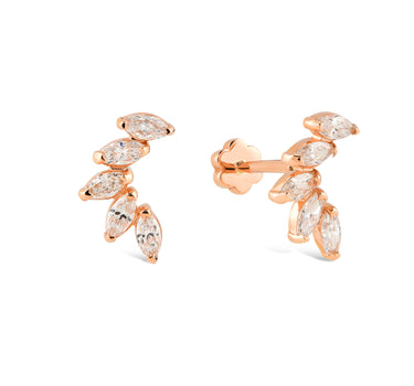 Markiz Pırlanta Taşlı Altın Piercing -Elya