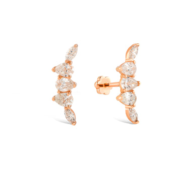 Damla Pırlanta ve Markiz Taşlı Altın Piercing - Elvera