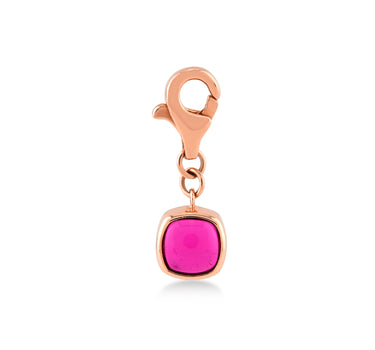 Pembe Taşlı Mini Altın Charm