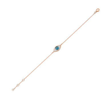 Pırlanta ve Mavi Taşlı Altın Bilezik - Guarding Koleksiyonu