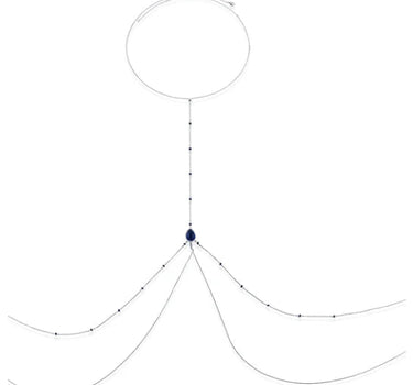 Blue Chakra safir pırlanta vücut mücevheri