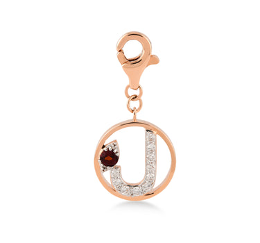 Pırlanta Taşlı J Harfi Altın Charm -Me Charm Koleksiyonu