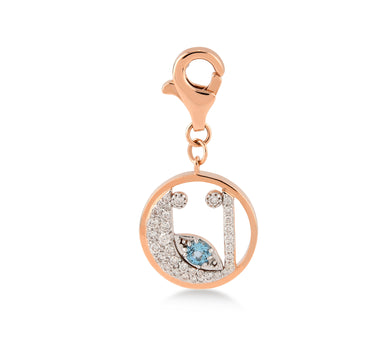 Pırlanta Taşlı Ü Harfi Altın Charm -Me Charm Koleksiyonu