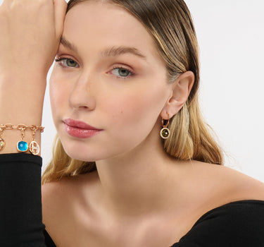 Mavi Taşlı Altın Charm