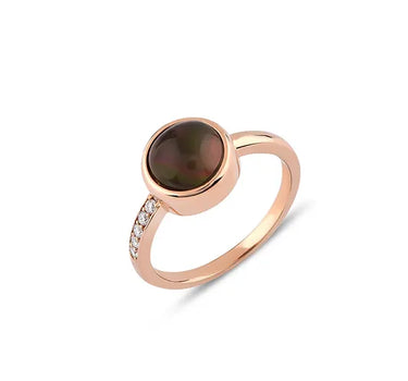 Diamond and Brown Stone Gold Ring - Twinkle Glow