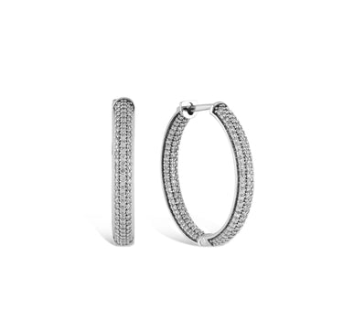 Pırlanta Taşlı Halka Altın Küpe (Çap:2,4 cm)