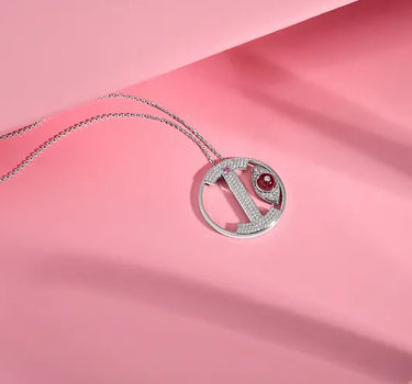 Gold Letter Necklace with Diamond Stone - Dazzling Me Collection