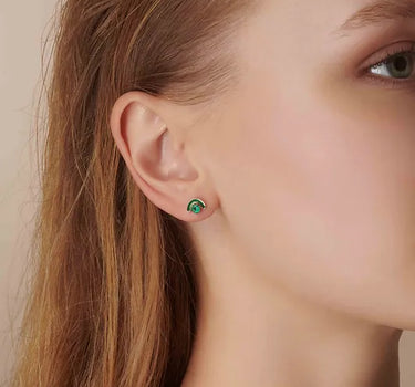Zümrüt Taşlı Altın Piercing