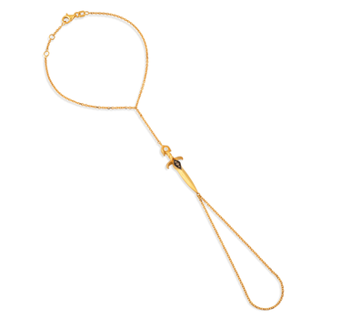 Brown and Diamond Matte Yellow Gold Sword Shahmaran - Eclipse of Morrigan