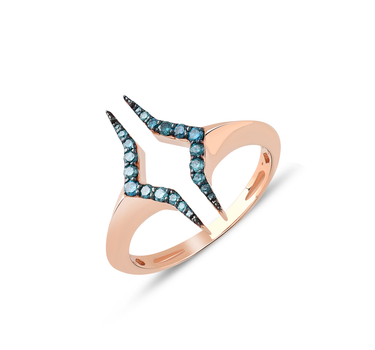 Blue Diamond Stone Gold Ring - Equal