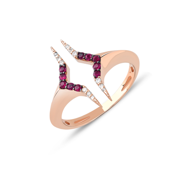 Diamond and Ruby Gold Ring - Equal