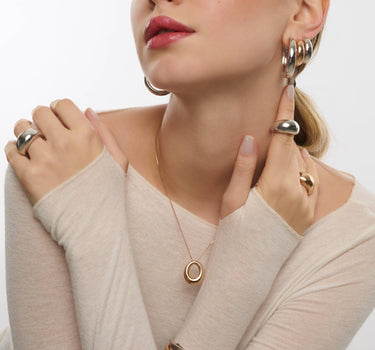 Gold Domed Form Necklace - Goldie Collection