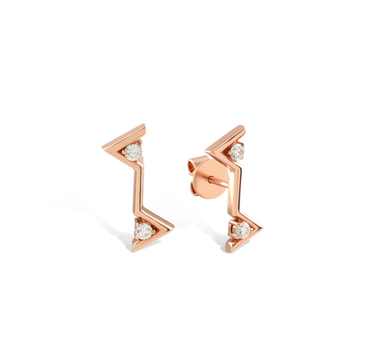 Pırlanta Taşlı Altın Tek Küpe - Hearth Beat