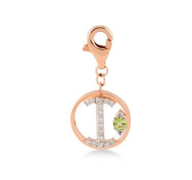 Pırlanta Taşlı İ Harfi Altın Charm -Me Charm Koleksiyonu