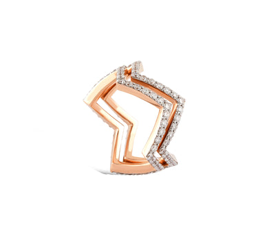 Diamond Stone Double Design Gold Ring - Modern Dream