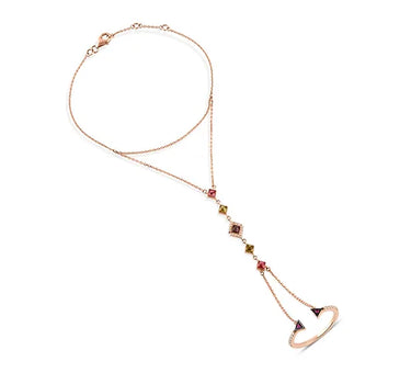 Pembe Safir ve  Pırlanta Taşlı Altın Yüzük Şahmeran - Meran