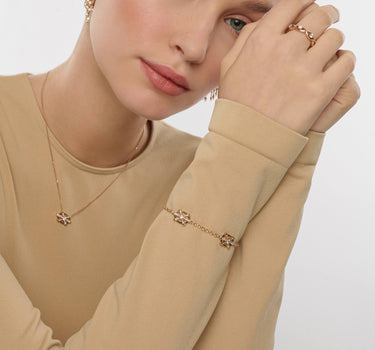 Diamond Stone Gold Necklace - Celestial Lotus