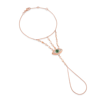 Golden Shahmaran with Diamond and Savourite Stones