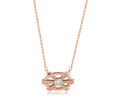 Diamond Stone Gold Necklace - Celestial Lotus