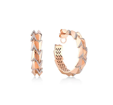 Pırlanta Taşlı Halka Altın Küpe - Rise and Shine