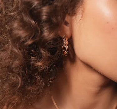 Pırlanta Taşlı Halka Altın Küpe - Rise and Shine