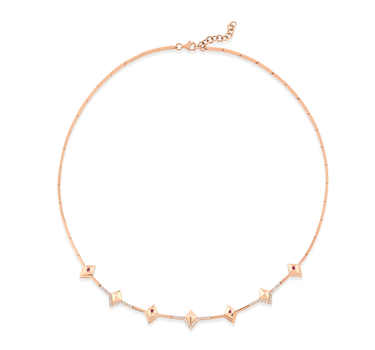 Pink Sapphire and Diamond Gold Necklace - Seven