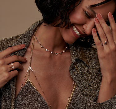 Pink Sapphire and Diamond Gold Necklace - Seven