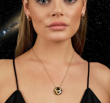 Taurus Tiger Eye and Diamond Stone Gold Zodiac Necklace