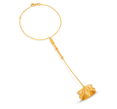 Japanese Mythology, Matte Yellow Gold Spear Ring Shahmaran - Cosmic Union Izinami&amp;Izinagi