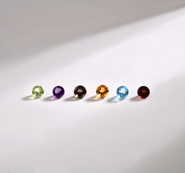 Mini M Letter Gold Necklace with Diamonds and Colored Stones - Me Mini Letter Collection